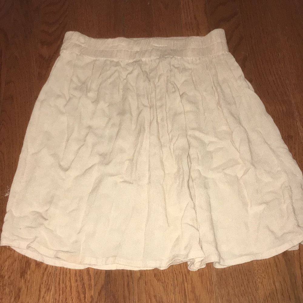 Cream elastic waist skirt